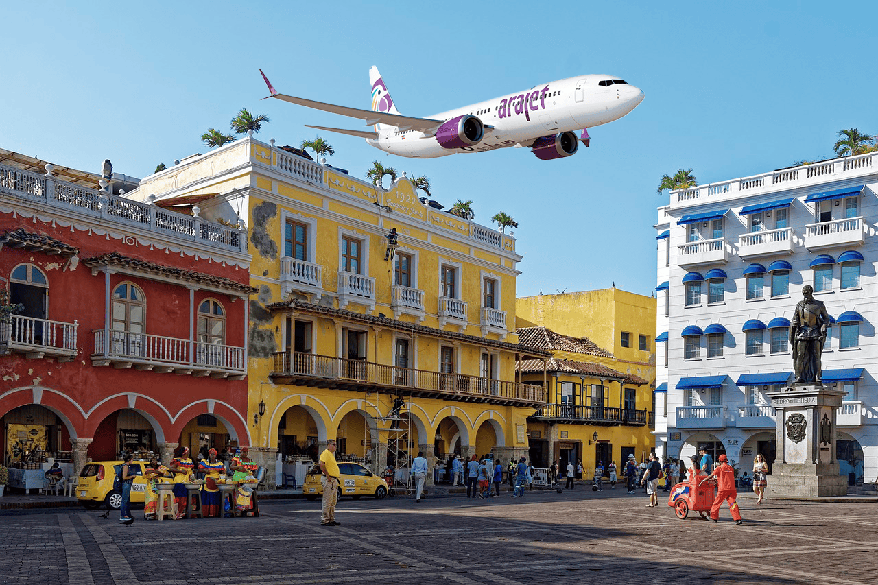 Avión de Arajet en la nueva ruta directa a Punta Cana desde Cartagena